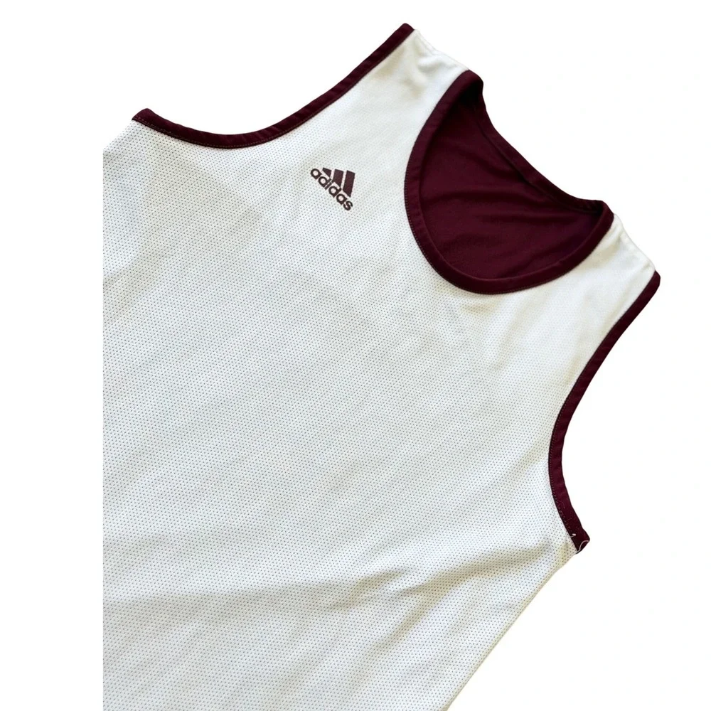 Adidas Reversible Basketball Jersey Mini Dress Maroon White Climalite Streetwear - Picture 2 of 13
